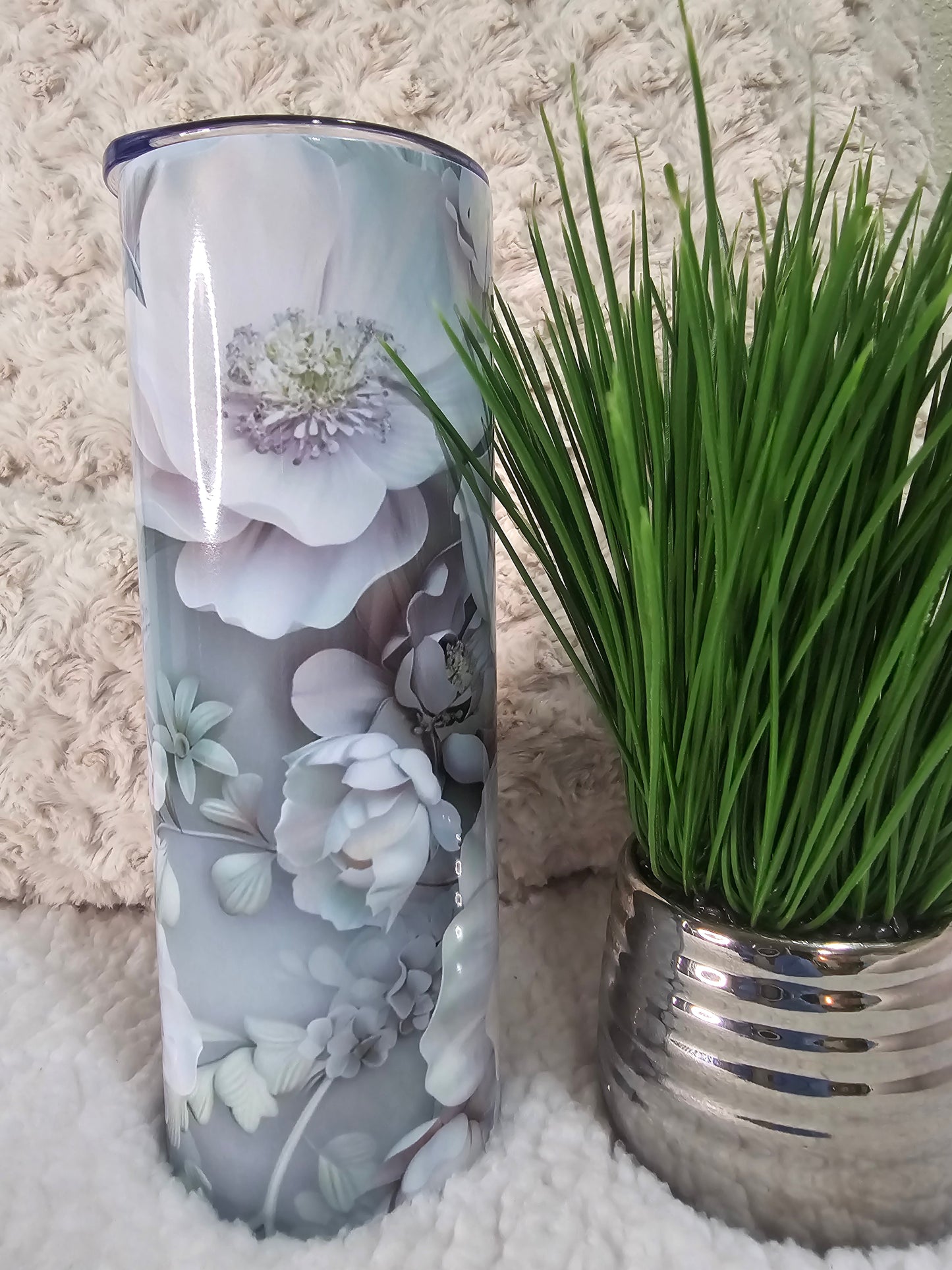 3D Pastel Flower Tumbler