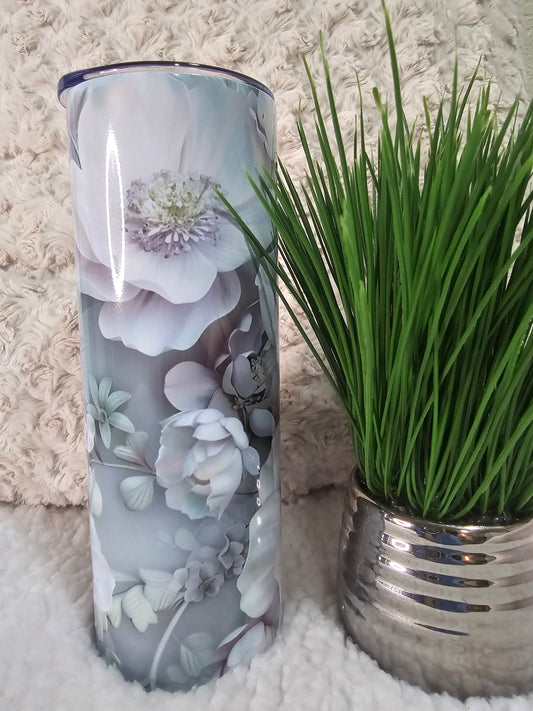 3D Pastel Flower Tumbler