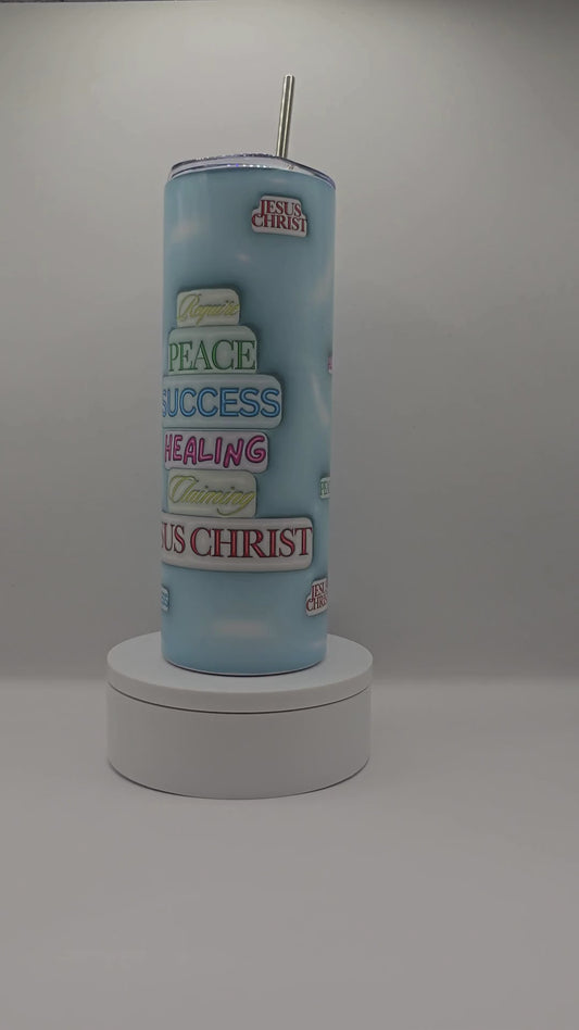 Inflated Peace, Success, Healing, Jesus Christ Tumbler